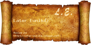 Later Euniké névjegykártya